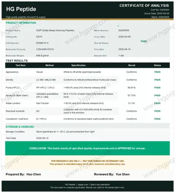 DSIP (Delta Sleep-Inducing Peptide) COA